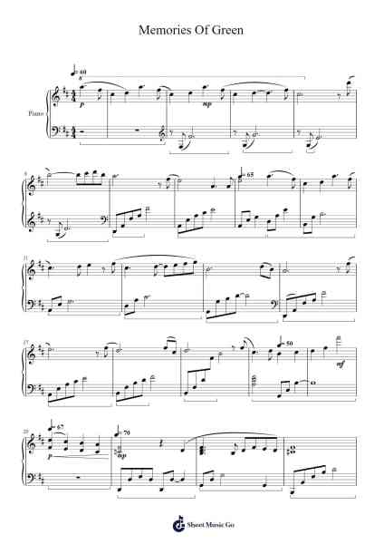Memories Of Green Sheet Music by undefined-Arr.Pomiles