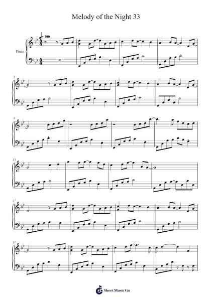 Melody of the Night 33 Sheet Music by undefined-Arr.Greydre Keithburne
