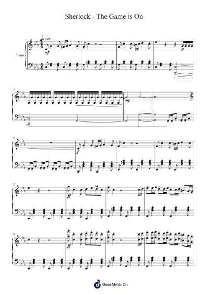 Sherlock - The Game is On Sheet Music by David Arnold/Michael Price-Arr.Gemgene