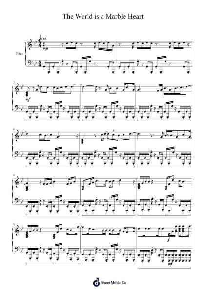 The World is a Marble Heart Sheet Music by Auwolf-Arr.Taypeare Rolius