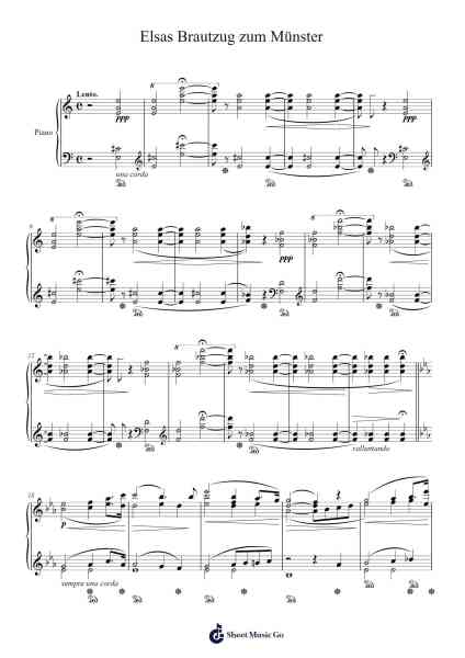 Elsas Brautzug zum Münster Sheet Music by Franz Liszt-Arr.Humglas Leathus