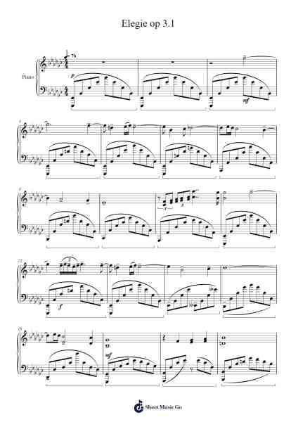 Elegie op 3.1 Sheet Music by Sergei Rachmaninoff-Arr.Nelrist Hornrias