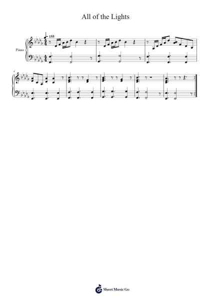 All of the Lights Sheet Music by Kanye West-Arr.Osger