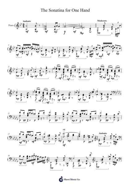 The Sonatina for One Hand 樂譜由 undefined - 編曲 Xanbrowne