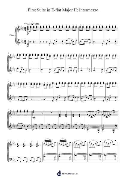 First Suite in E-flat Major for Military Band, Op. 28, No. 1: II. Intermezzo Sheet Music by Gustav Holst-Arr.Dilpont Trollsper