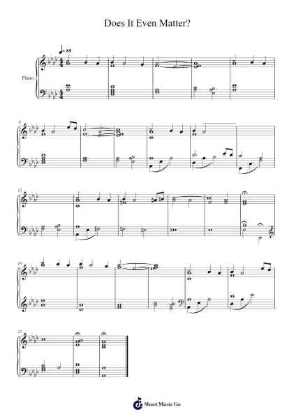 Does It Even Matter? Sheet Music by undefined-Arr.Hedbraith