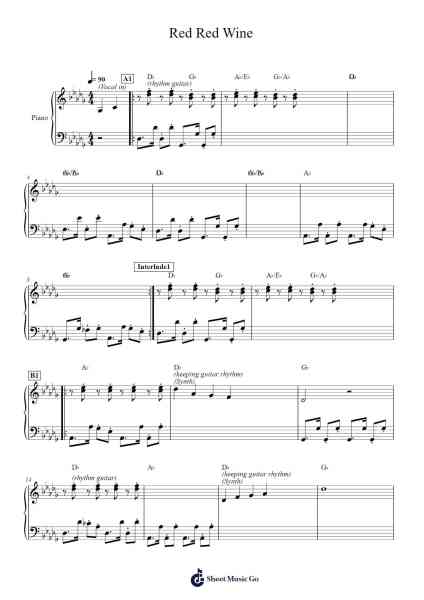 Red Red Wine Sheet Music by UB40-Arr.Fesey Elroyrian