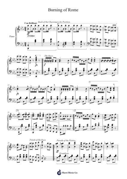 Burning of Rome Sheet Music by E.T. Paull-Arr.Wolian