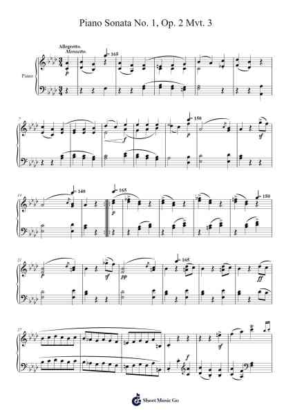 Piano Sonata No. 1, Op. 2 Mvt. 3 Sheet Music by undefined-Arr.Sinbryce
