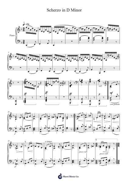 Scherzo in D Minor Sheet Music by Cornelius Gurlitt-Arr.Arkirk Janeien