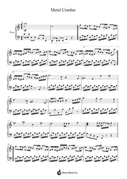 Metal Crusher Sheet Music by TOBY FOX-Arr.Dwightlitt