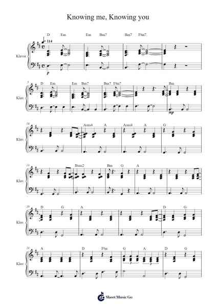 Knowing me, Knowing you Sheet Music by undefined-Arr.Hifaithe Fojames