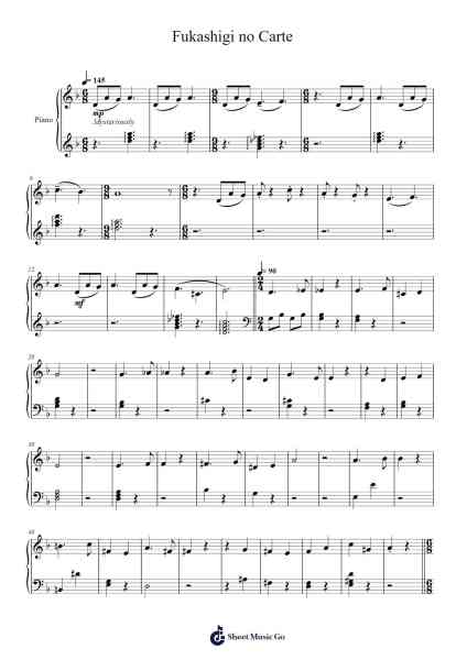 Fukashigi no Carte Sheet Music by undefined-Arr.Lamguy Nica