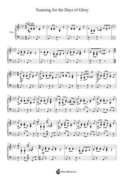 Yearning for the Days of Glory (Ancient Nemract) Sheet Music by XavierEXE-Arr.Hifaithe Fojames