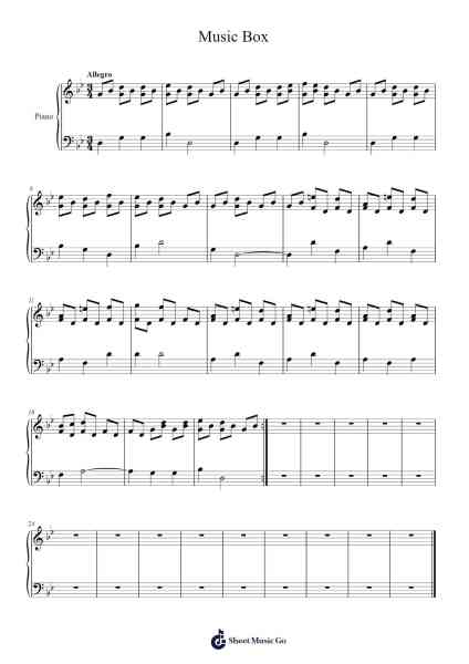 Music Box Sheet Music by Akira Yamaoka-Arr.Corsay Parhys