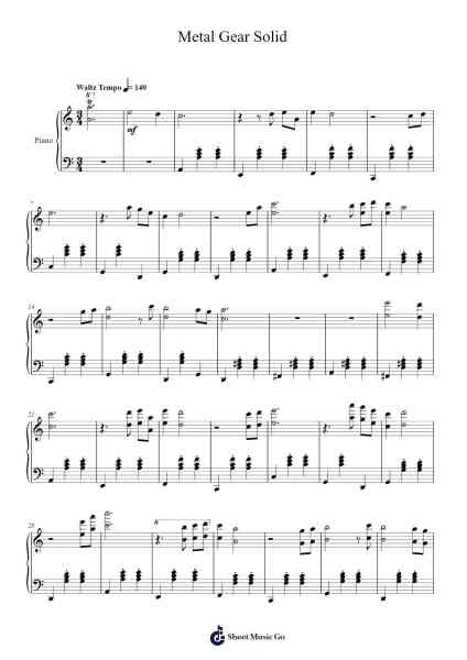 Metal Gear Solid - Waltz Version Sheet Music by Tappi Iwase/Konami Sound Team-Arr.Keatssoll