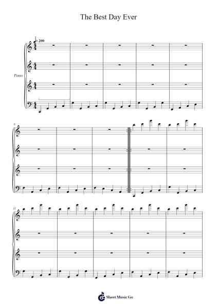 The Best Day Ever Sheet Music by Griffin McElroy-Arr.Bradfred Copsweet