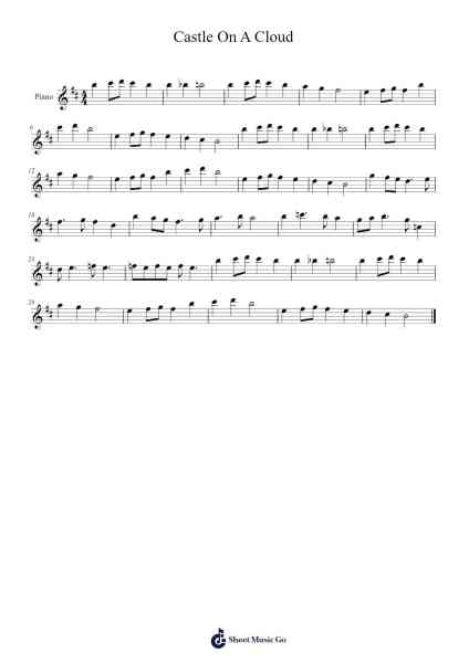 Castle On A Cloud Sheet Music by Claude-Michel Schönberg-Arr.Kelins Woothe