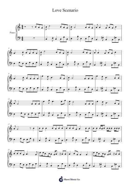 Love Scenario Sheet Music by iKON (아이콘)-Arr.Janejill Mooca