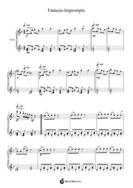 Fantasie-Impromptu Musica per pianoforte di Frédéric Chopin - Arr.Carlphrey