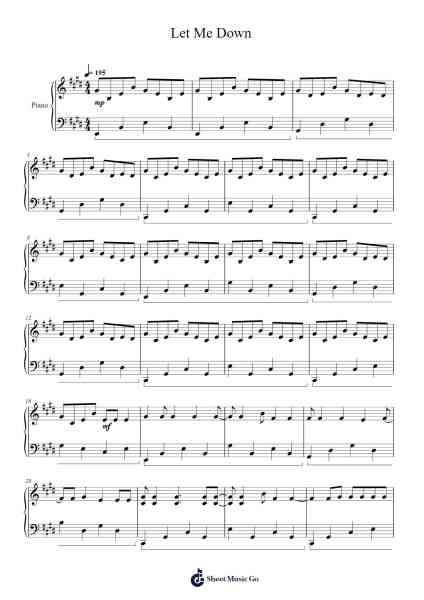 Let Me Down Sheet Music by BoyWithUke-Arr.Masid Wattmer