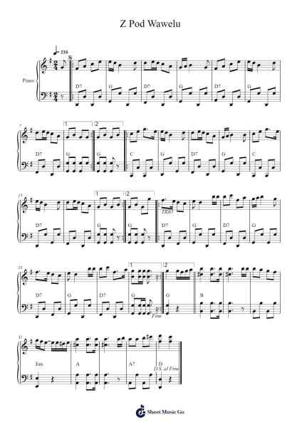 Z Pod Wawelu Sheet Music by A.I. Johnsen-Arr.Dannah Motfitch
