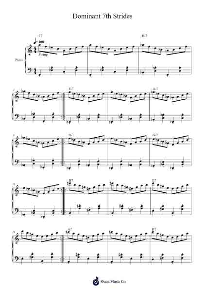 Dominant 7th Strides Sheet Music by Thomas L.S. Pang-Arr.Tesssaul