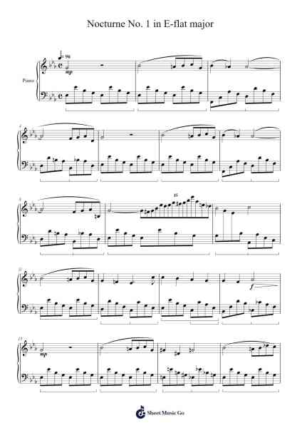 Nocturne No. 1 in E-flat major Sheet Music by Campleign Eli-Arr.Clairenor Jouvic