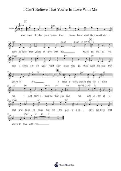 I Can't Believe That You're In Love With Me Sheet Music by Jimmy McHugh-Arr.Hoyving