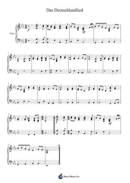 Das Deutschlandlied Notenblatt von Franz Joseph Haydn-Arr.Wershop Keyburns