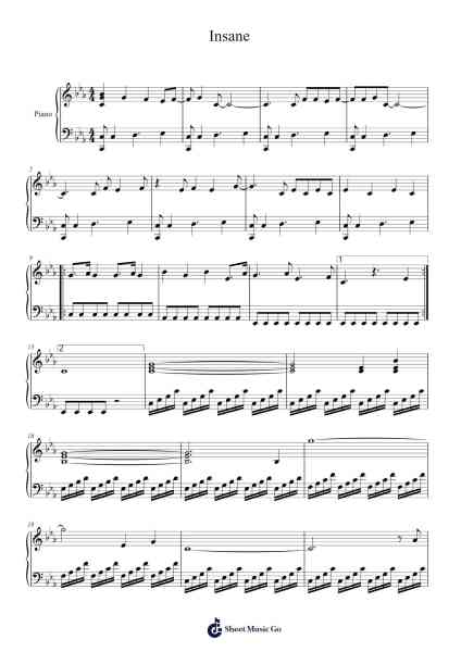 Insane Sheet Music by Flume-Arr.Moulboyce