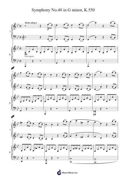 Symphony No. 40 in G Minor, K. 550: I. Molto allegro Sheet Music by Wolfgang Amadeus Mozart-Arr.Nyroy Vebe