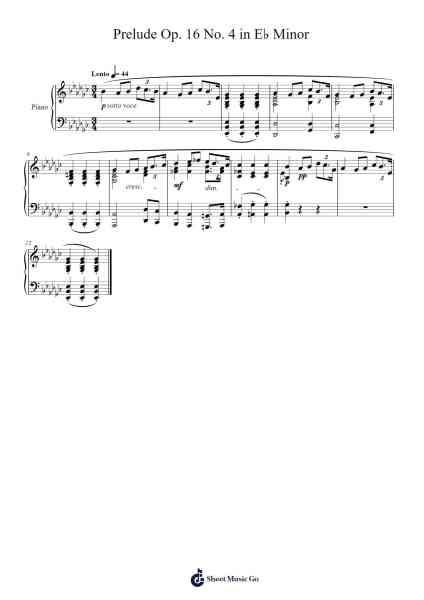 Prelude Op. 16 No. 4 in E♭ Minor Sheet Music by undefined-Arr.Peathew Odeshua