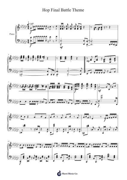 Hop Final Battle Theme Sheet Music by Minako Adachi/Go Ichinose-Arr.Walshses