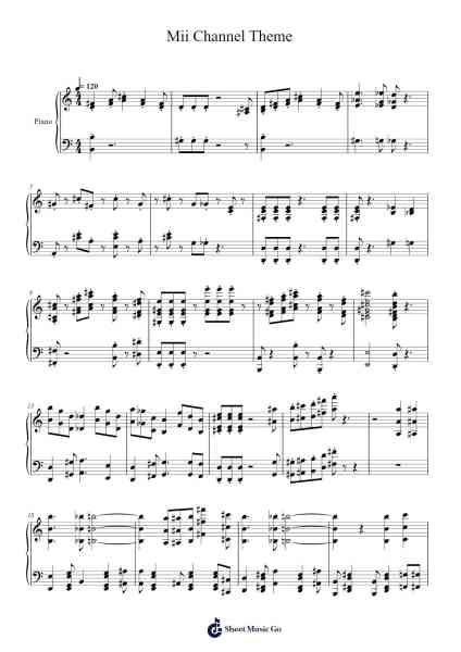 Mii Channel Theme Sheet Music by Kazumi Totaka-Arr.Dilliz Woolfsil