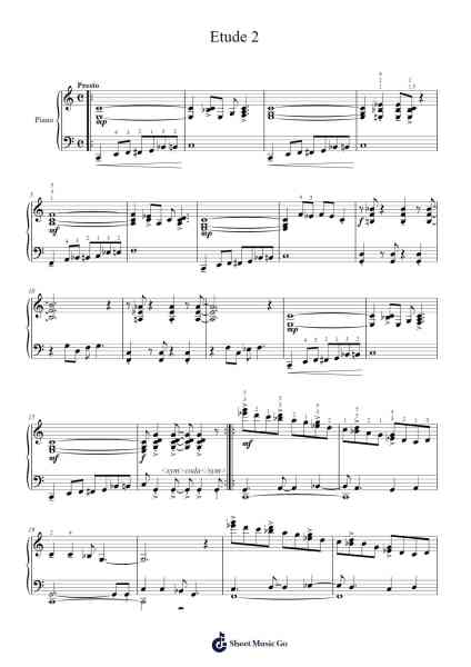 Etude No. 2 in E Minor, Op. 73 Sheet Music by undefined-Arr.Boycehe