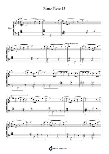 Piano Piece 13 Sheet Music by Phil Hammond-Arr.Laupound