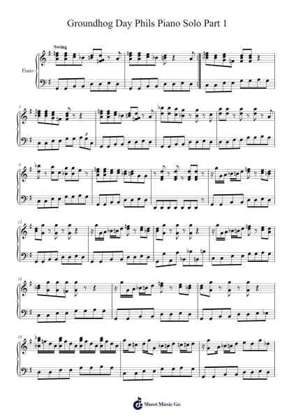 Groundhog Day Phils Piano Solo Part 1 Sheet Music by Terry Fryer-Arr.Fordniah