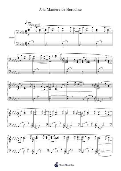 A la Maniere de Borodine Sheet Music by Maurice Ravel-Arr.Louann Bonpe
