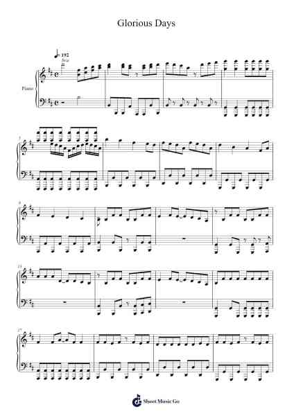 Glorious Days Sheet Music by Three Lights Down Kings-Arr.Maltzster Colcott