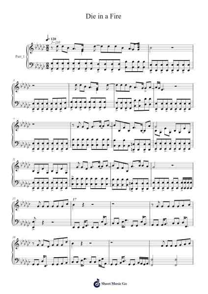 Die in a Fire Sheet Music by undefined-Arr.Croftlitt