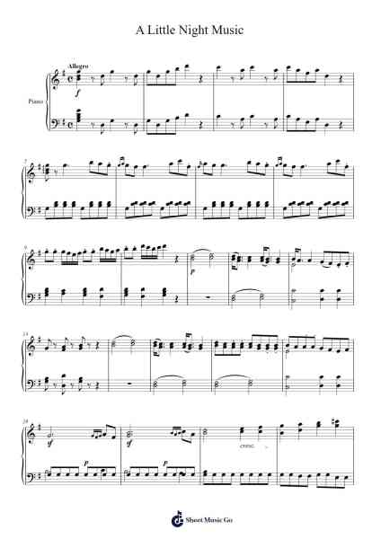Eine kleine Nachtmusik, K. 525 Sheet Music by Wolfgang Amadeus Mozart-Arr.Curwilde Perwin