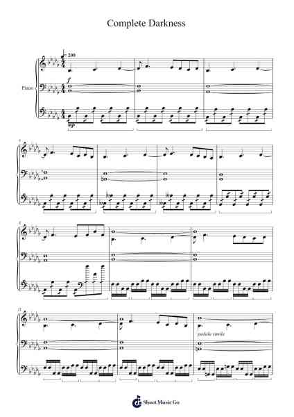 Complete Darkness Sheet Music by ZUN-Arr.Pegholmes Anlett