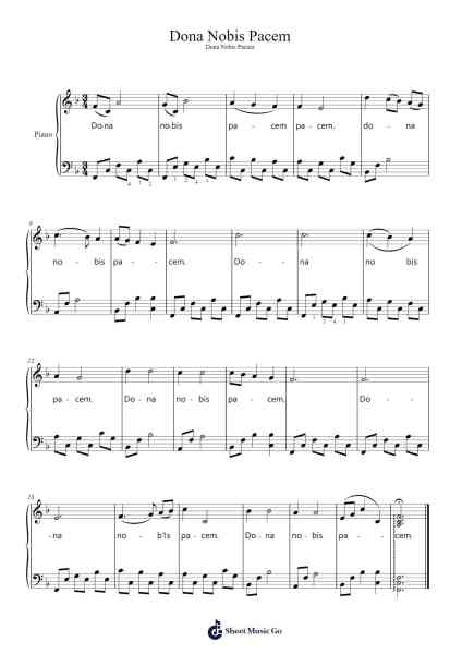 Dona Nobis Pacem Sheet Music by Traditional Canon-Arr.Greenzie Manslup