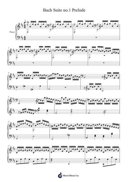 Bach Suite no.1 Prelude Sheet Music by Johann Sebastian Bach-Arr.Borgriel