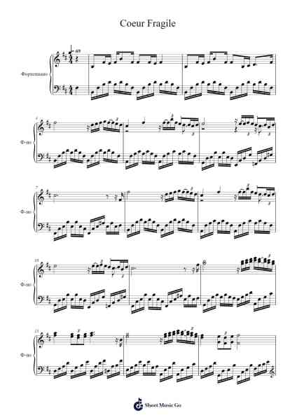 Coeur Fragile Sheet Music by undefined-Arr.Poundpe