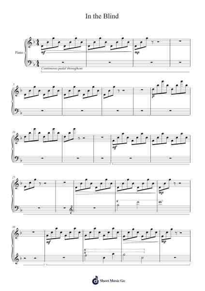 In the Blind Sheet Music by Nicholas Botz-Arr.Poundpe