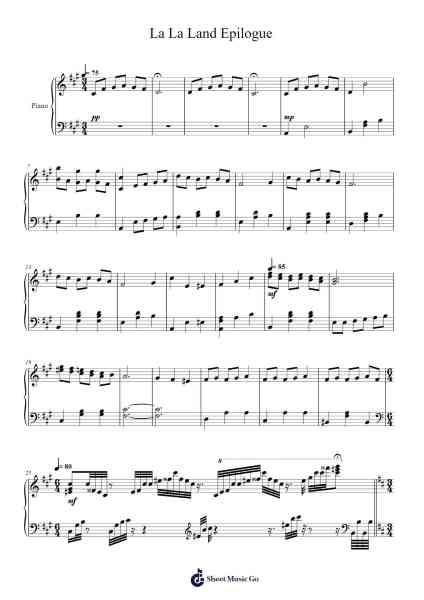 La La Land Epilogue Notenblatt von undefined-Arr.Beckfey Earlnice