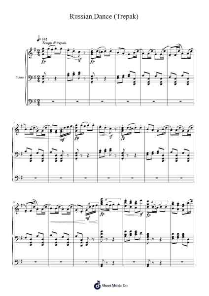 The Nutcracker - Russian Dance (Trepak) Sheet Music by O'Canise Montseph-Arr.Xefunk Huttrick