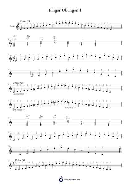 Finger-Übungen 1 Sheet Music by undefined-Arr.Manlynch